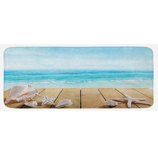 Seashells Kitchen Mat Sunshine Maldives Deck