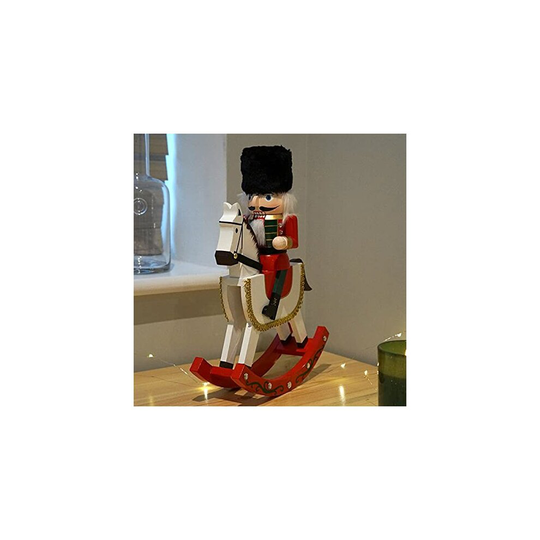 Christmas Cavalry Nutcracker Hand Painted Wooden Rocking Horse