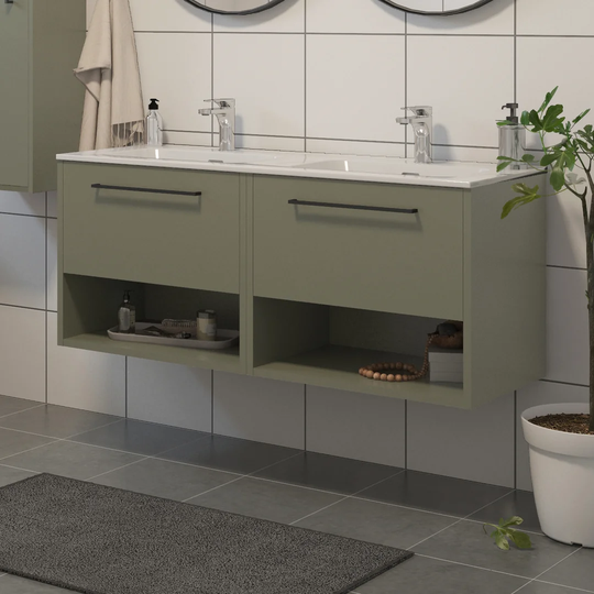 Chevi 1200m Wall Hung Double Vanity Unit