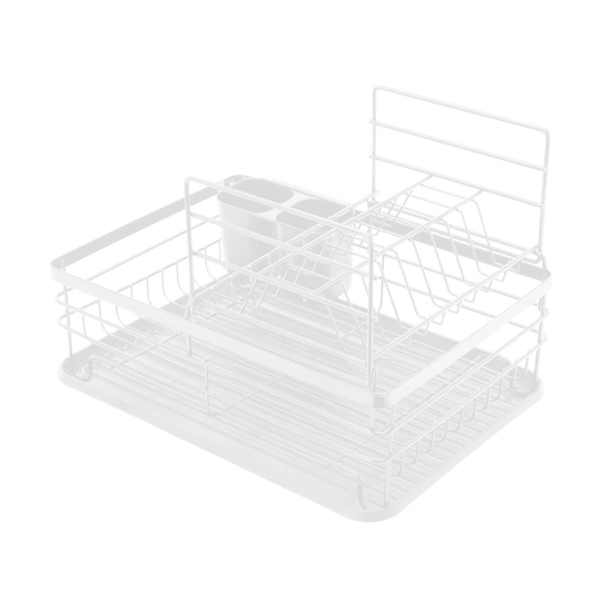 (White) Drip Plate Rack Tray Dish Drainer Rack