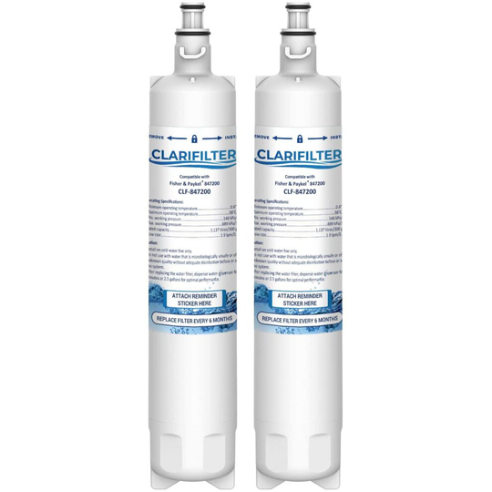 Clarifilter 847200 Fridge Freezer Water Filter compatible with Fisher & Paykel 847200; RF605QDUVX1; RS9120W Activesmart Integrated; RS90A, RS36,