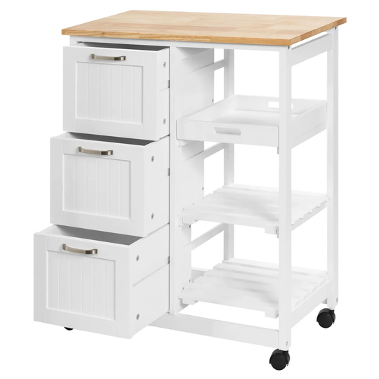 Aube 67 Cm Solid Wood Kitchen Trolley