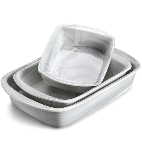 3-Piece Porcelain China Casserole Dish Set
