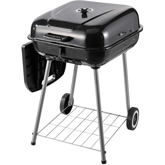 Portable Charcoal Steel Grill BBQ Outdoor Picnic Camping Backyard W/Wheels Cooking Heat Control Shelves Smoker