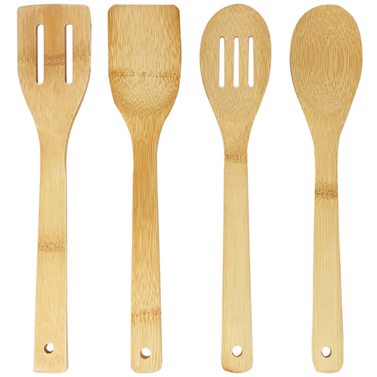 4 Resistant & Stylish Bamboo Wooden Kitchen Utensils