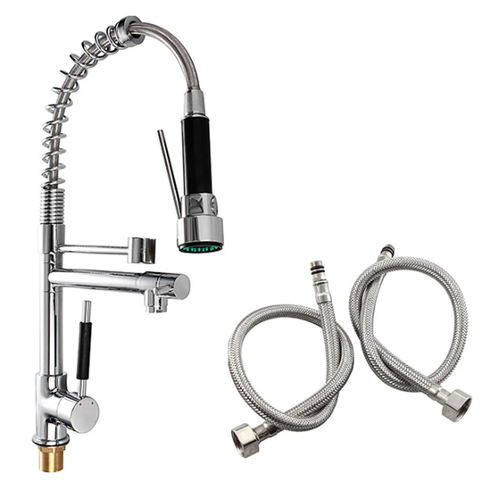 Pull Down Twin Lever Monobloc Tap