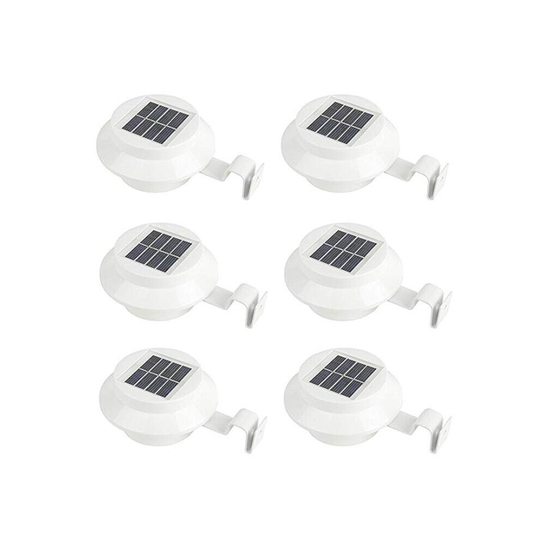 6 Pack Gutter Solar Lights Outdoor LED Waterproof Sink Lights Solar Powered