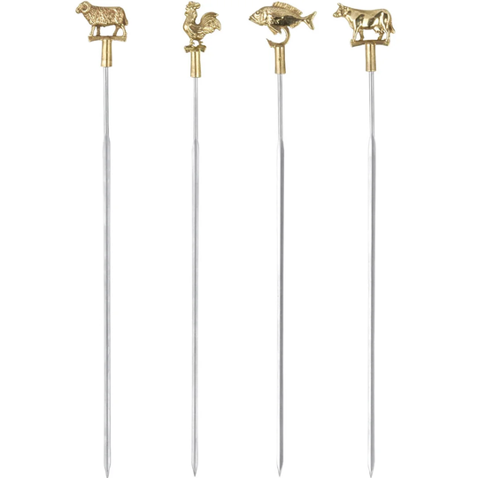 Riya BBQ 4-Piece Skewer and Shish Kebab Set