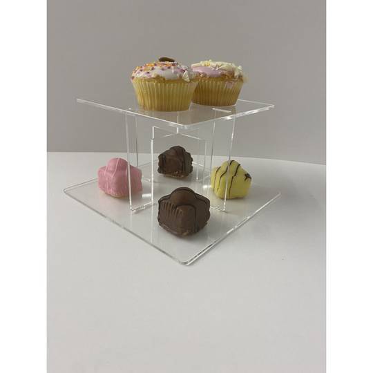 (6 tier square) Acrylic Cake Display Stand 2 to 6 tiers square