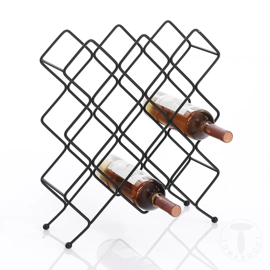 13 Bottle Floor Wine Bottle Rack in Black