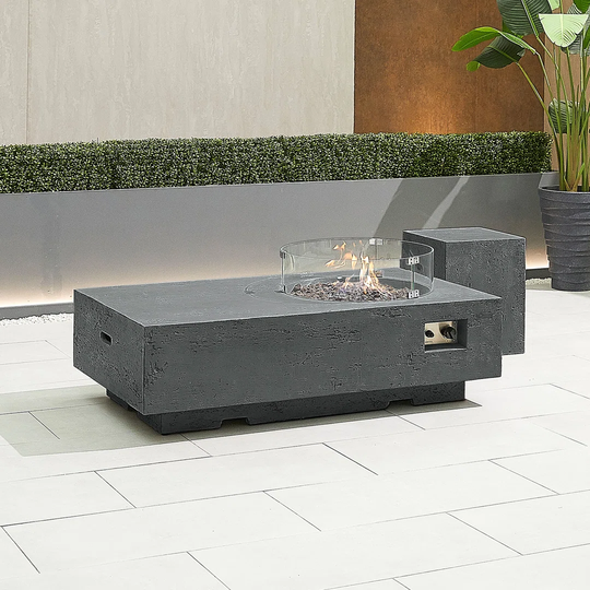 Concrete Natural Gas Outdoor Fire Pit Table