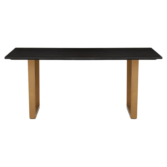 VARANA DINING TABLE BLK MARBLE/MATT GLD IRN BSE 180X90X76CM
