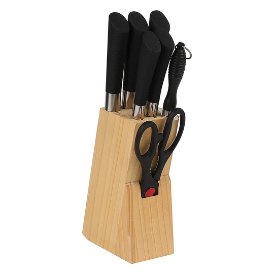 SQ Professional 8 Piece Stainless Steel Knife with Wooden Block
