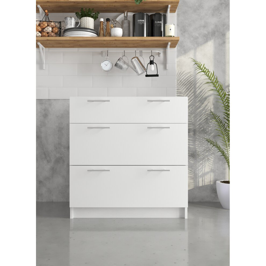 (Kitchen Base Drawer Cabinet - 800mm - Base Kitchen Unit - White) Kitchen Wall Cabinet Base Cabinet Sink Cupboard