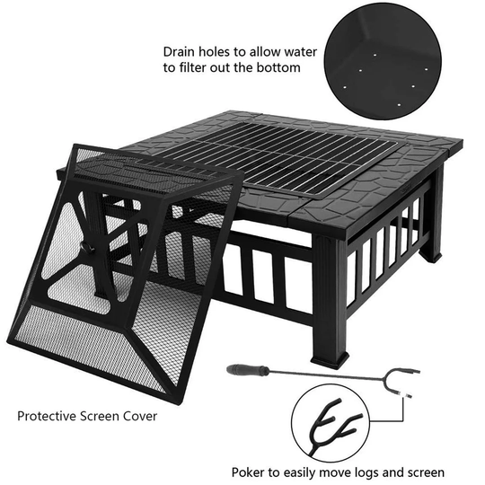 Claud 36Cm H x 81Cm W Steel Charcoal Outdoor Fire Pit with Lid