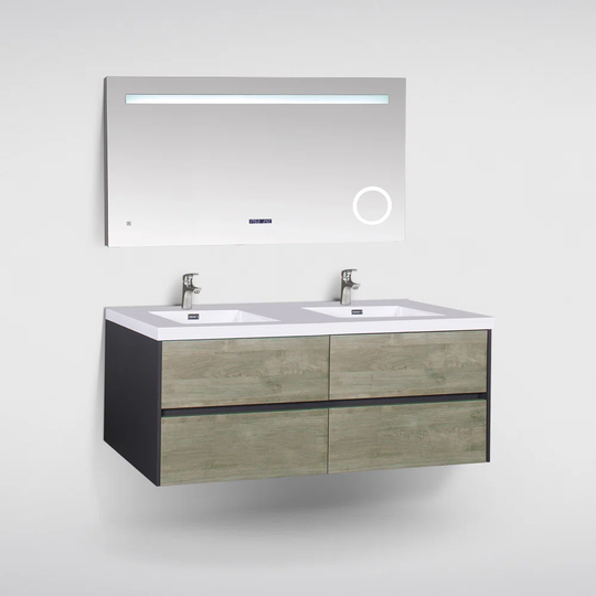 Elois White 1200mm Wall Mounted Double Vanity Unit