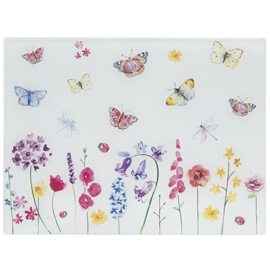 Glass Worktop Protector Jennifer Rose Butterfly Garden Chopping Board Surface