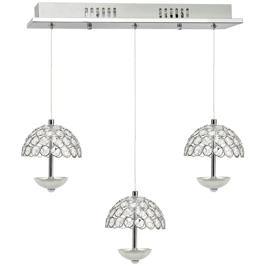Dominquez 3-Light Kitchen Island Bowl LED Pendant