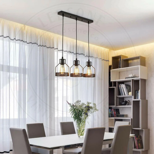 Elisheba 3-Light Kitchen Island Drum Pendant
