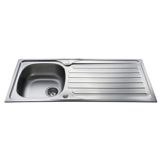 100cm x 50cm Single Bowl Inset Kitchen Sink with Taps