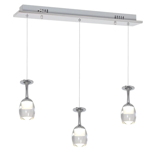 Shuai 3-Light Kitchen Island Teardrop LED Pendant