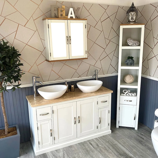 Argueta Solid Beech 1230mm Free-standing Double Vanity Unit