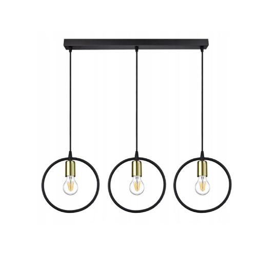 Elegant Hanging Lamp RING Designed In A Modern Style 3 Light Source In Line