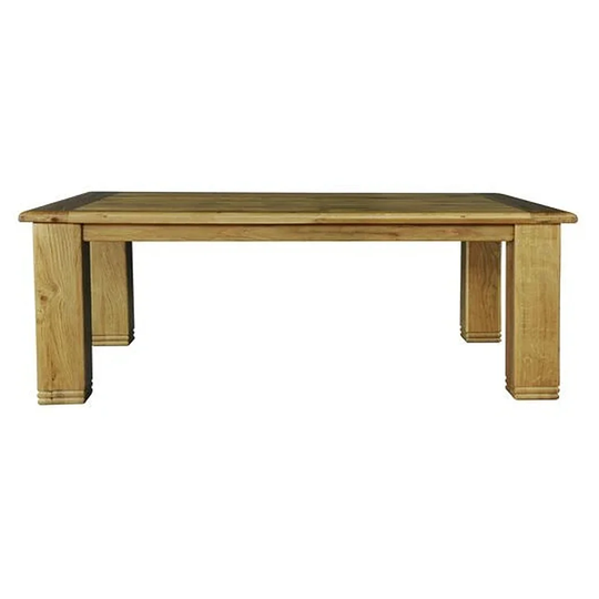 Weathered Oak Large Rectangular Fixed Top Dining Table