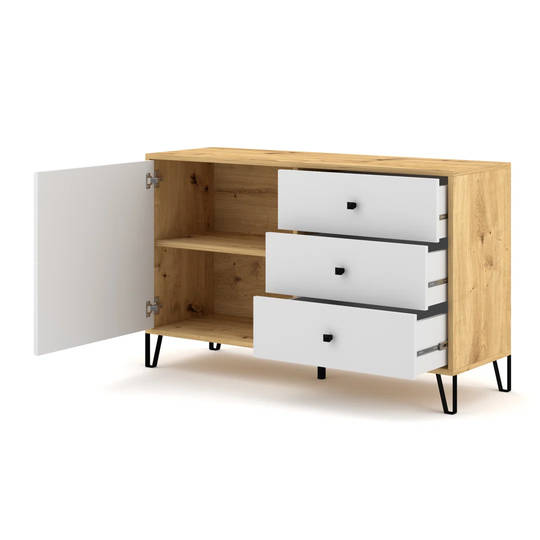 Soulsbyville 123 Cm Wide 3 Drawer Sideboard