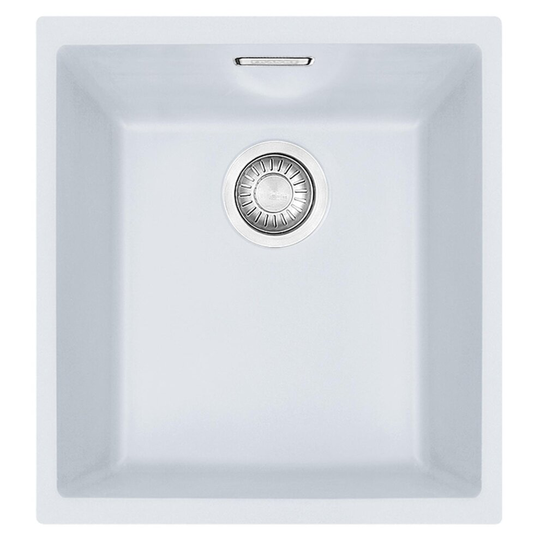 Franke SID 110-34 1.0 Bowl White Tectonite Undermount Kitchen Sink And Waste Kit