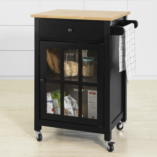 Kugler Kitchen Trolley with Solid Wood Top
