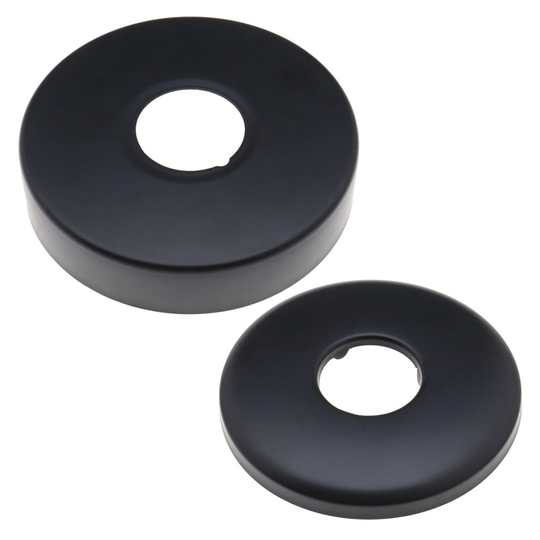2 Pieces Faucet Shower Mixer Valve Decorative Cover in Black Stainless Steel