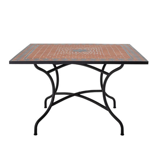 Lomba 110Cm Genuine Marble Iron Pedestal Dining Table