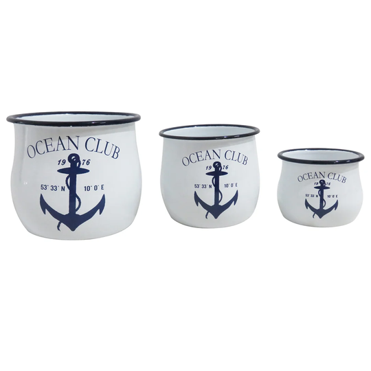 Brisa Anchor 3-Piece Enamel Mixing Bowl Set