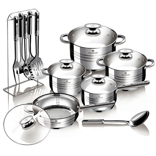 Berlinger Haus 17 Pieces Stainless Steel Non Stick Cookware Set