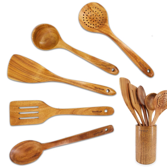 6 Pieces Wooden Cooking Utensils Set