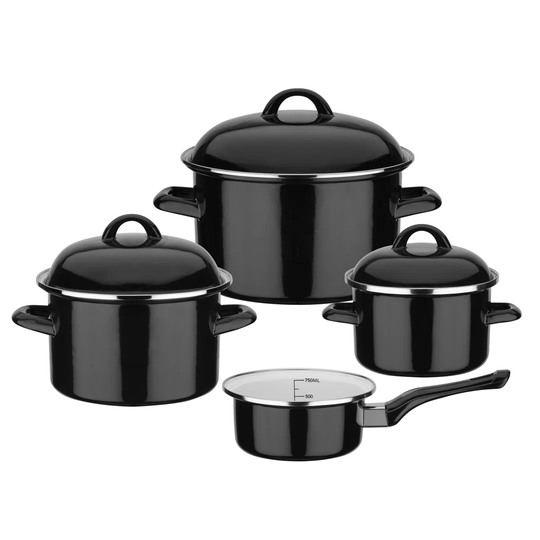 Black & White 7 Piece Pot Set