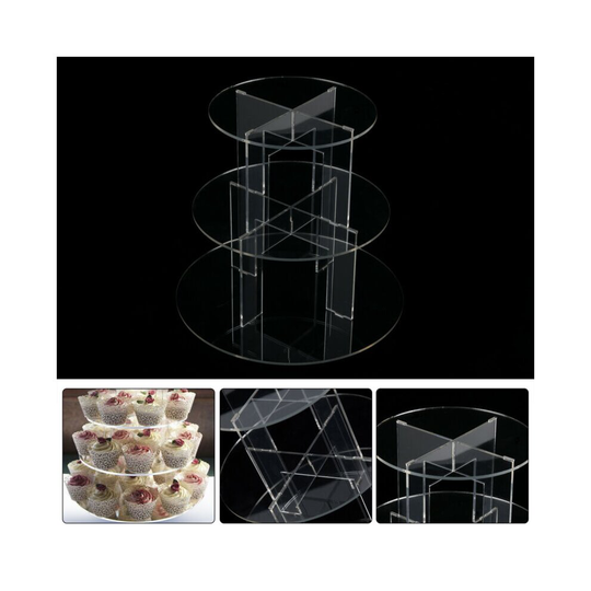 3 TIERS CIRCLE CUPCAKE PARTY WEDDING CUP CAKE STAND HOLDER DISPLAY