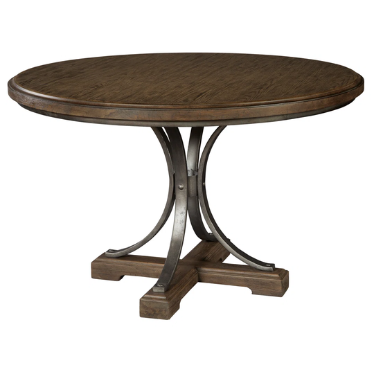Winston Porter Oak Solid Wood Pedestal Dining Table