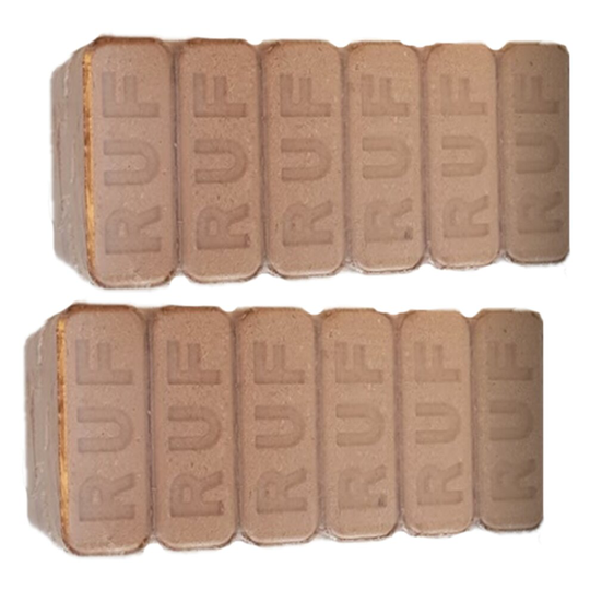 (2 Logs) RUF 100% Hardwood Heat Logs - Wood Briquettes for Fireplaces, Wood Burners, Stoves - Long Burning - Woodsure Approved