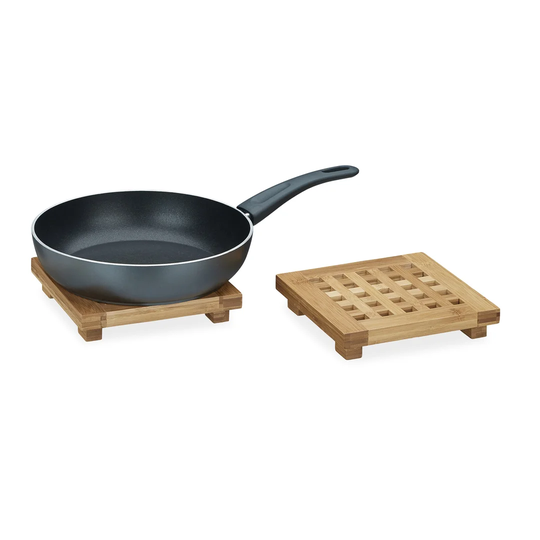 Hillman Square Bamboo 2 Piece Pot Holder Set