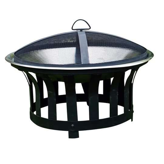 Bulle 40Cm H x 60Cm W Stainless Steel Wood Burning Outdoor Fire Pit with Lid