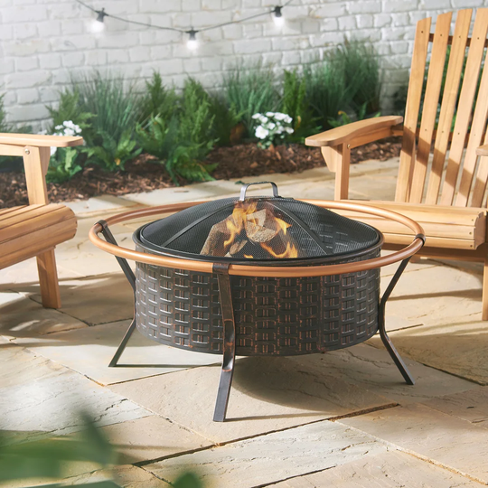 Barandiaran Rim Copper Wood Burning and Charcoal Fire Pit