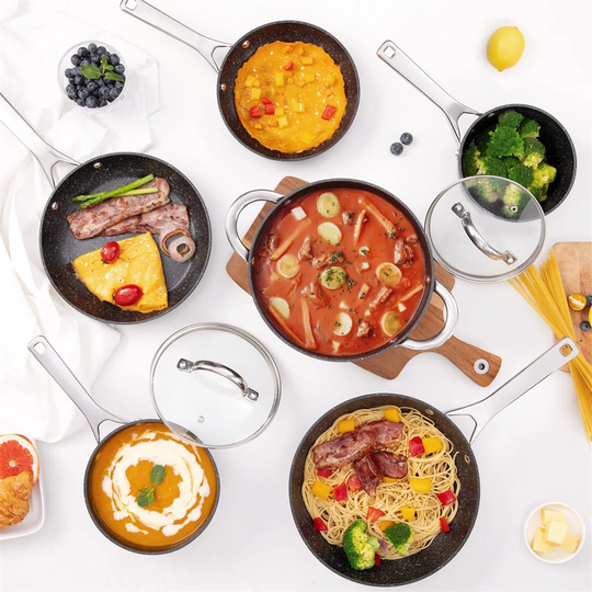 Belfry Kitchen Hartfo 10 Piece Aluminium Non Stick Cookware Set