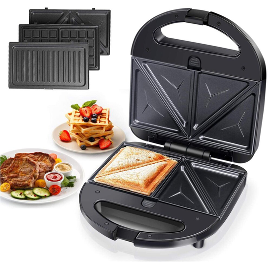 Aigostar Waffle Maker 3 in 1 Toastie Maker 750W