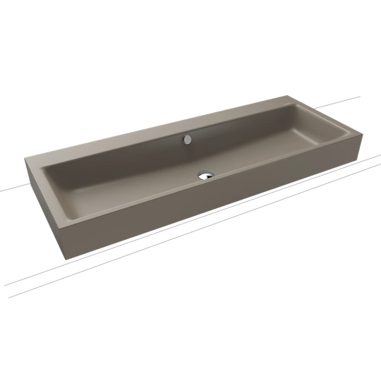 Warm Grey Metal Rectangular Countertop Basin Bathroom Sink