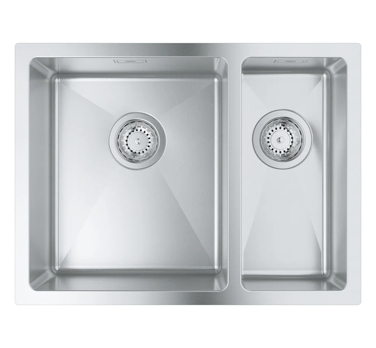 GROHE K700 stainless steel sink Â- a practical 1.5 bowl design paired with chic, sleek minimalist lines 31577SD1