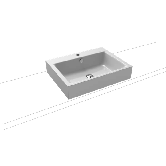 Manhattan Metal Rectangular Countertop Basin Bathroom Sink with Overflow