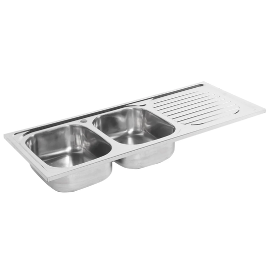 Stainless Steel 2 Bowl Double Inset Kitchen Sink