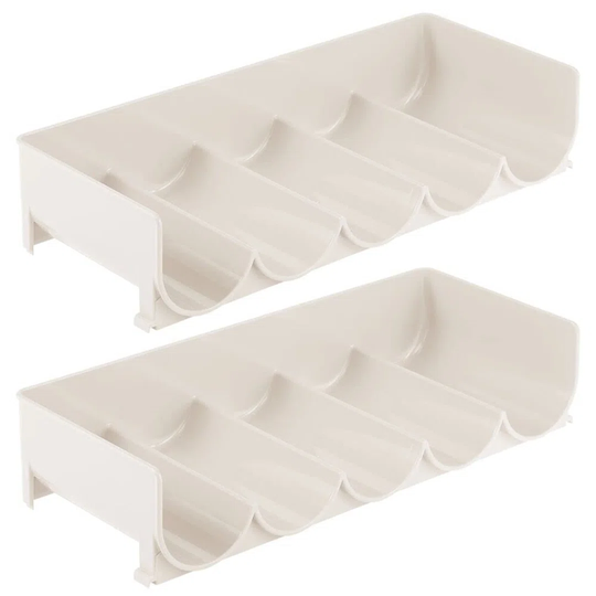 Set Of 2 Stackable Bottle Shelf - Practical Plastic Wine Shelf For Up To 5 Bottles - Handy Shelf For Wine Bottles Or Other Drinks - Cream